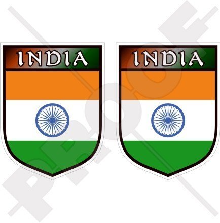 INDIEN Indischer Ashoka Chakra Schild 75mm Auto & Motorrad Aufkleber, x2 Vinyl Stickers von StickersWorld