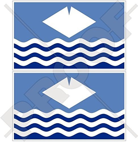 INSEL der WIGHT Grafschaft Flagge Isle of Wight England UK Vereinigtes Königreich, Großbritannien Britisch 75mm Auto & Motorrad Aufkleber, x2 Vinyl Stickers von StickersWorld