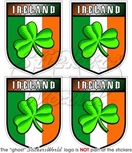 Irland Irish Irland Shamrock Schild 50 mm (5,1 cm) Vinyl bumper-helmet Sticker, Aufkleber X4 von StickersWorld