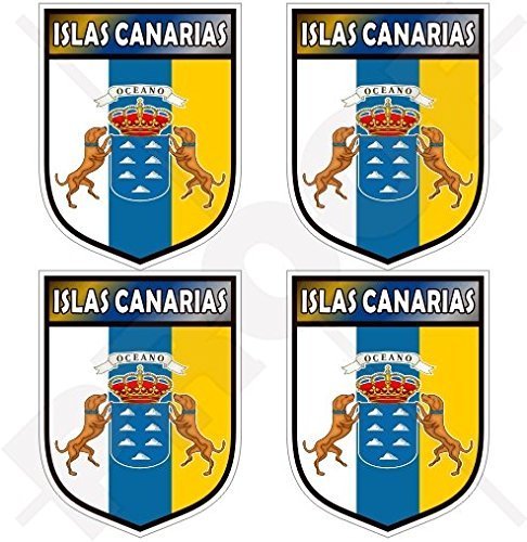 KANARISCHE INSELN Schild Spanien Kanarische Inseln, 50mm Auto & Motorrad Aufkleber, x4 Vinyl Stickers von StickersWorld