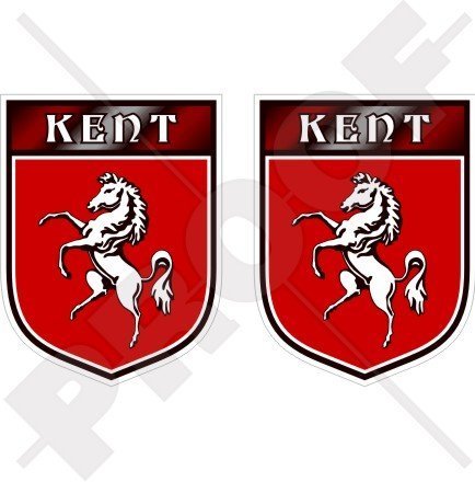 KENT GRAFSCHAFT England Britisches Schild Großbritannien UK 75mm Auto & Motorrad Aufkleber, x2 Vinyl Stickers von StickersWorld