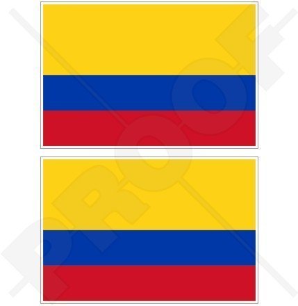 KOLUMBIEN Kolumbianische Flagge Südamerika 100mm Auto & Motorrad Aufkleber, x2 Vinyl Stickers von StickersWorld