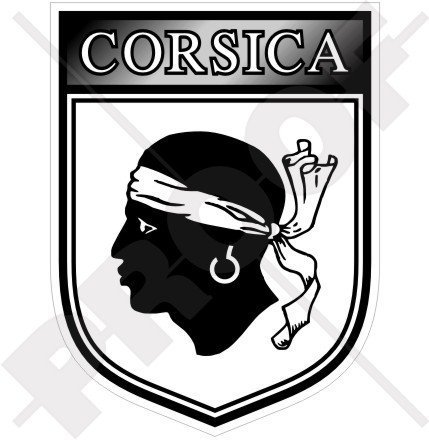 KORSIKA Korsischer Schild FRANKREICH Corse 100mm Auto & Motorrad Aufkleber, Vinyl Sticker von StickersWorld