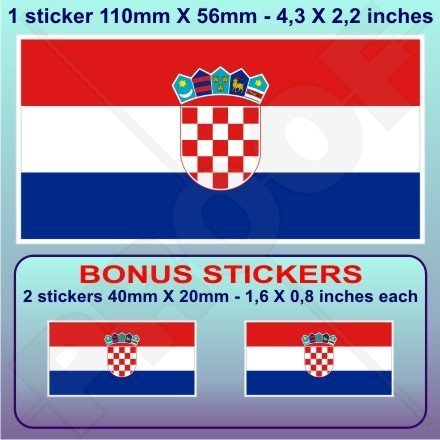 KROATIEN Kroatische Flagge HRVATSKA 110mm Auto & Motorrad Aufkleber, Vinyl Sticker x1+2 BONUS von StickersWorld