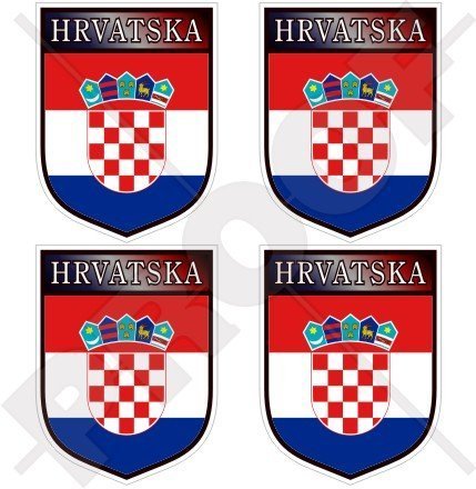 KROATIEN Kroatisches Schild HRVATSKA 50mm Auto & Motorrad Aufkleber, x4 Vinyl Stickers von StickersWorld