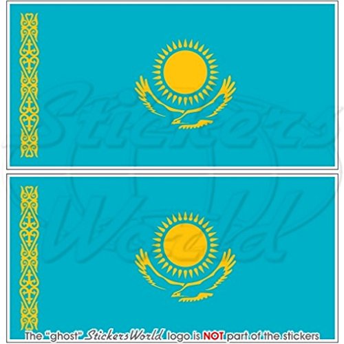 Kasachstan Kazakhstani Flagge kasachischen 109,2 cm 110) Bumper Sticker, Aufkleber Vinyl X2 von StickersWorld