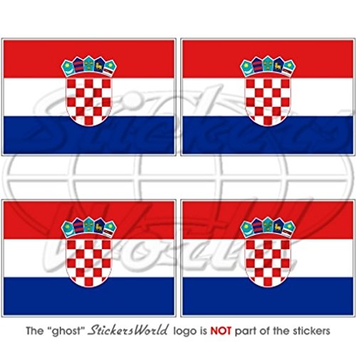 Kroatien Kroatische Flagge Hrvatska 5,1 cm (50 mm) Vinyl bumper-helmet Sticker, Aufkleber X4 von StickersWorld