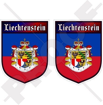 LIECHTENSTEIN Fürstentum Schild 75mm Auto & Motorrad Aufkleber, x2 Vinyl Stickers von StickersWorld