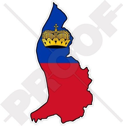 LIECHTENSTEIN Karte-Flagge 120mm Auto & Motorrad Aufkleber, Vinyl Stickers von StickersWorld