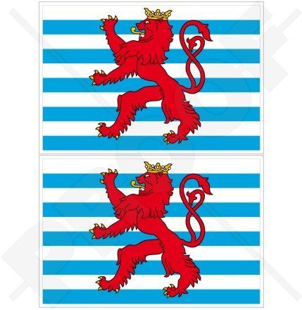 LUXEMBURG zivil Fähnrich Flagge, Luxemburg 75mm Auto & Motorrad Aufkleber, x2 Vinyl Stickers von StickersWorld