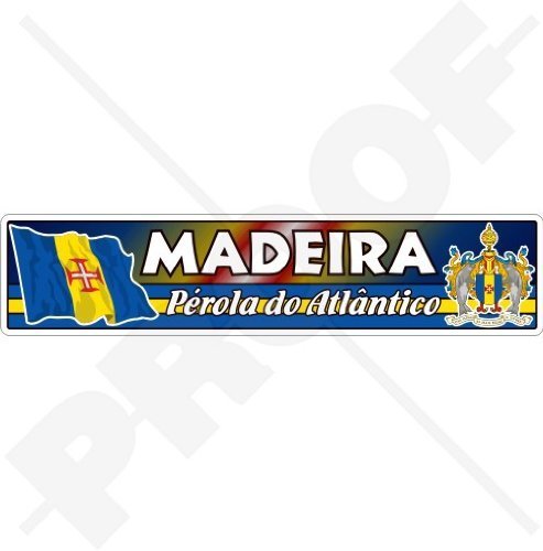 MADEIRA Madeirische Flagge-Wappen, Perle des atlantischen Emblems, Portugal 180mm Auto & Motorrad Aufkleber, Vinyl Sticker von StickersWorld