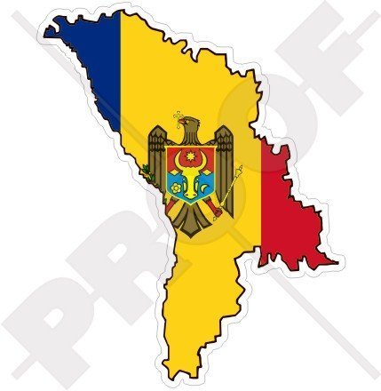 MOLDAWIEN Moldauische Karte-Flagge 106mm Auto & Motorrad Aufkleber, Vinyl Stickers von StickersWorld