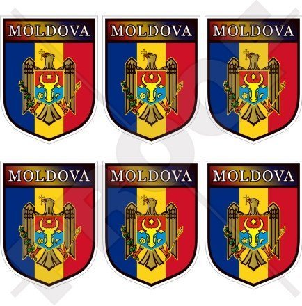 MOLDAWIEN Moldauische Republik MOLDAWIEN Schild 40mm Mobile, Handy Vinyl Mini Aufkleber, x6 Stickers von StickersWorld