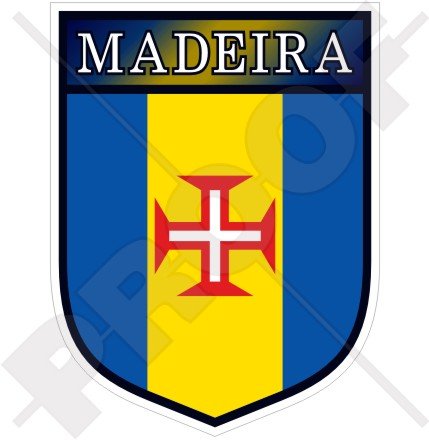 Madeira Portugal, portugiesisches Schild 100 mm (4 Zoll) Vinyl-Stoßstangenaufkleber, Aufkleber von StickersWorld