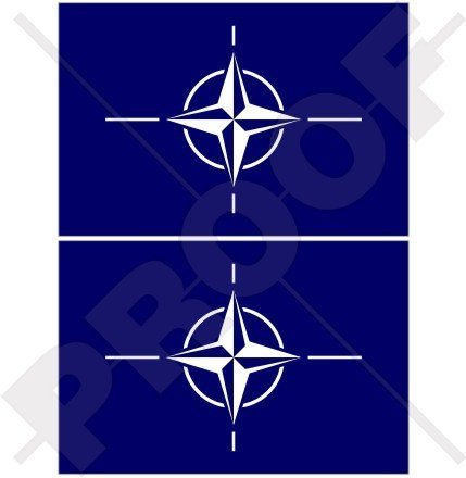 NATO Flagge Nordatlantik Vertrag Organisation, OTAN 100mm Auto & Motorrad Aufkleber, x2 Vinyl Stickers von StickersWorld