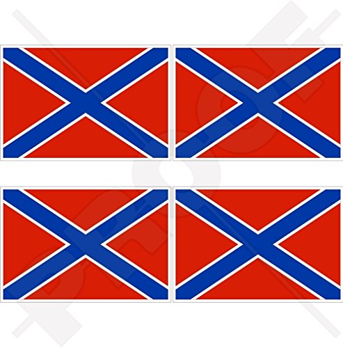 Novorossiya Confederation Flagge, New Russia 5,1 cm (50 mm) Vinyl-Aufkleber für Stoßstange und Helm, 4 Stück von StickersWorld