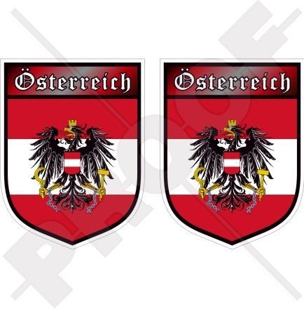 ÖSTERREICH Österreichisch Schild 75mm Auto & Motorrad Aufkleber, x2 Vinyl Stickers von StickersWorld