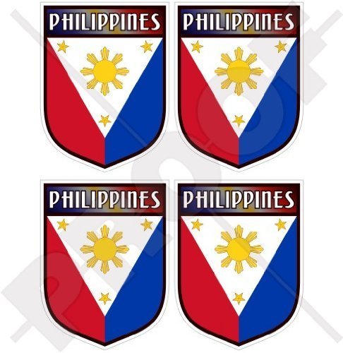 PHILIPPINEN Philippinischer Schild Philippinen, Filipino 50mm Auto & Motorrad Aufkleber, x4 Vinyl Stickers von StickersWorld