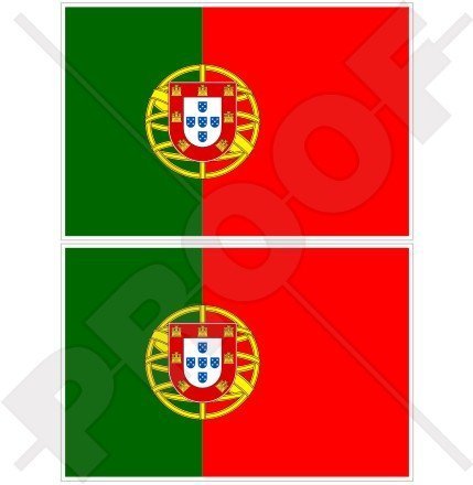 PORTUGAL Portugiesische Flagge Portugiesische Republik 100mm Auto & Motorrad Aufkleber, x2 Vinyl Stickers von StickersWorld