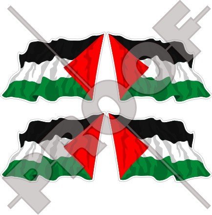 Palästina Waving Flag, palästinensische State 5,1 cm (50 mm) Vinyl bumper-helmet Sticker, Aufkleber X4 von StickersWorld