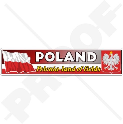 Polnische Flagge, Wappen Polska, Polonia – Land der Felder, Emblem, 180 mm (7,1 Zoll) Vinyl-Aufkleber für Stoßstange von StickersWorld