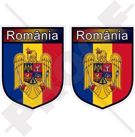 RUMÄNIEN Rumänien Schild Rumäniens 75mm Auto & Motorrad Aufkleber, x2 Vinyl Stickers von StickersWorld
