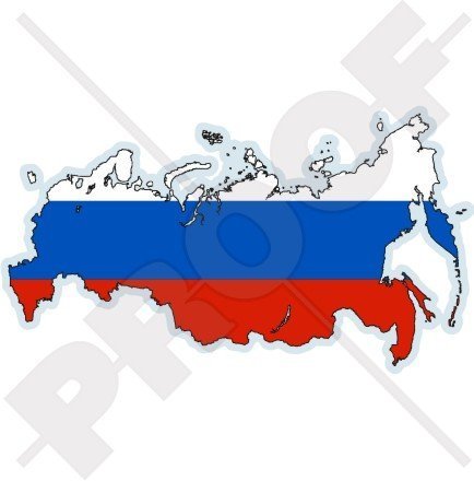 RUSSLAND Russische Föderation Karte-Flagge 140mm Auto & Motorrad Aufkleber, Vinyl Stickers von StickersWorld