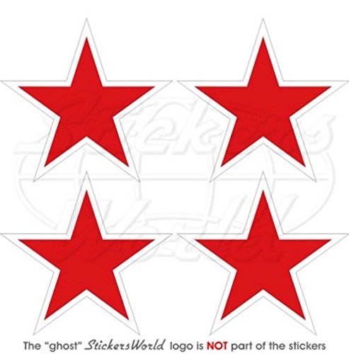 Russland Russische Luftwaffe UdSSR Sowjetunion Typ 1 Rot Star Aircraft Roundels 5,1 cm (50 mm) Vinyl Sticker, Aufkleber X4 von StickersWorld