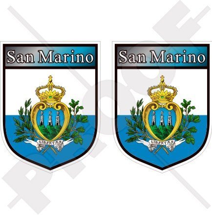 SAN MARINO Schild 75mm Auto & Motorrad Aufkleber, x2 Vinyl Stickers von StickersWorld