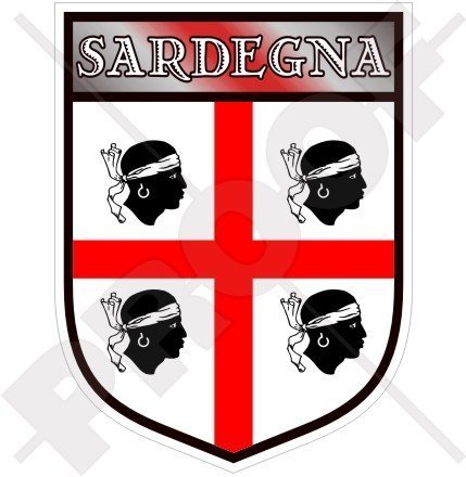 SARDINIEN Sardinischer Schild ITALIEN Sardinien Italienisch 100mm Auto & Motorrad Aufkleber, Vinyl Sticker von StickersWorld