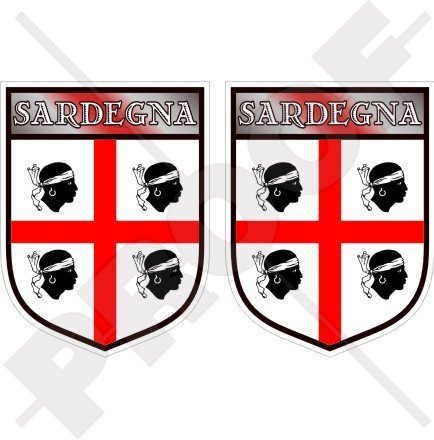 SARDINIEN Sardinischer Schild ITALIEN Sardinien Italienisch 75mm Auto & Motorrad Aufkleber, x2 Vinyl Stickers von StickersWorld