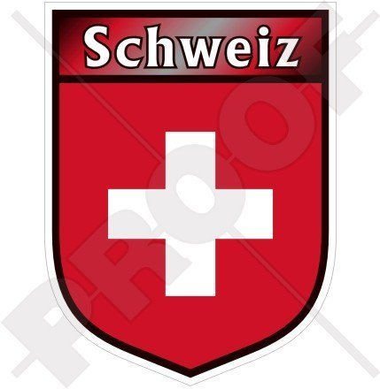 SCHWEIZ Schweizer Schild Suisse 100mm Auto & Motorrad Aufkleber, Vinyl Sticker von StickersWorld