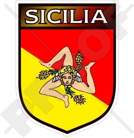 SIZILIEN Sizilianischer Schild Italien SIZILIEN Italienisch 100mm Auto & Motorrad Aufkleber, Vinyl Sticker von StickersWorld