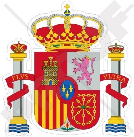 SPANIEN Spanisch Wappen Abzeichen Crest ESPANA 95mm Auto & Motorrad Aufkleber, Vinyl Sticker von StickersWorld