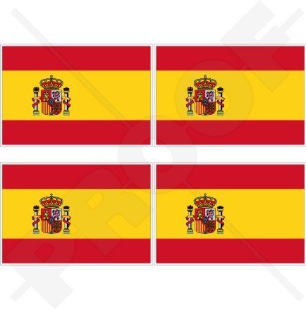 SPANIEN Spanische Nationalflagge ESPANA 50mm Auto & Motorrad Aufkleber, x4 Vinyl Stickers SPANIEN Spanische Nationalflagge ESPANA 50mm Auto & Motorrad Aufkleber, x4 Vinyl Stickers von StickersWorld