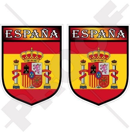 SPANIEN Spanischer Schild Espana 75mm Auto & Motorrad Aufkleber, x2 Vinyl Stickers von StickersWorld