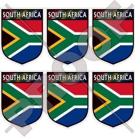 SÜDAFRIKA Afrikanischer Schild 40mm Mobile, Handy Vinyl Mini Aufkleber, x6 Stickers von StickersWorld
