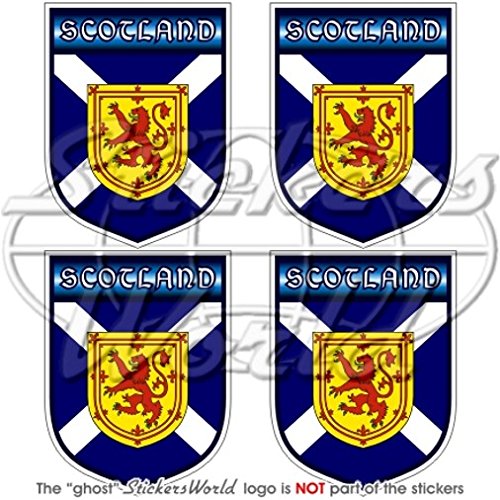 Schottland Scottish Shield UK 50 mm (5,1 cm) Vinyl bumper-helmet Sticker, Aufkleber X4 von StickersWorld