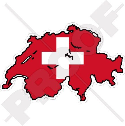Schweiz Swiss map-flag Suisse 11,9 cm (120 mm) Vinyl Bumper Aufkleber, Aufkleber von StickersWorld