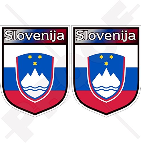 Slowenische Republika Slovenija, Slowenische Schild, 75 mm, Vinyl-Aufkleber, 2 Stück von StickersWorld
