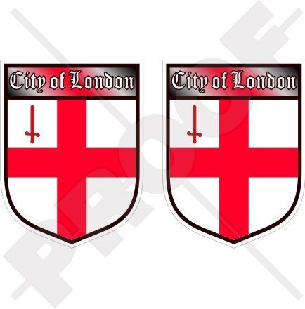 Stadt von LONDON England Britisches Schild UK Großbritannien 75mm Auto & Motorrad Aufkleber, x2 Vinyl Stickers von StickersWorld