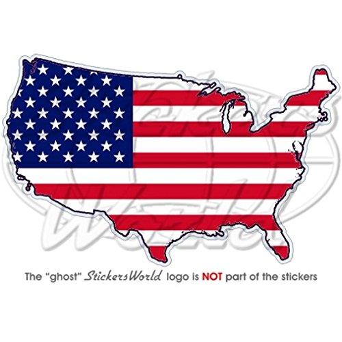 StickersWorld USA Vereinigte Staaten von Amerika, Vinyl-Sticker Landkartenflagge Amerika, Aufkleber, 120 mm von StickersWorld