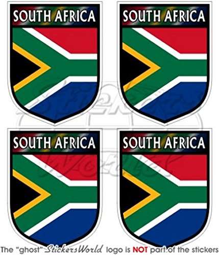 Südafrika-Aufkleber, 5,1 cm, für Helm, 4 Stück von StickersWorld