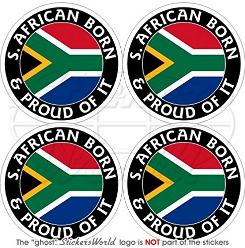 Südafrika S. afrikanischen Born & Proud 50 mm (5,1 cm) Vinyl bumper-helmet Sticker, Aufkleber X4 von StickersWorld