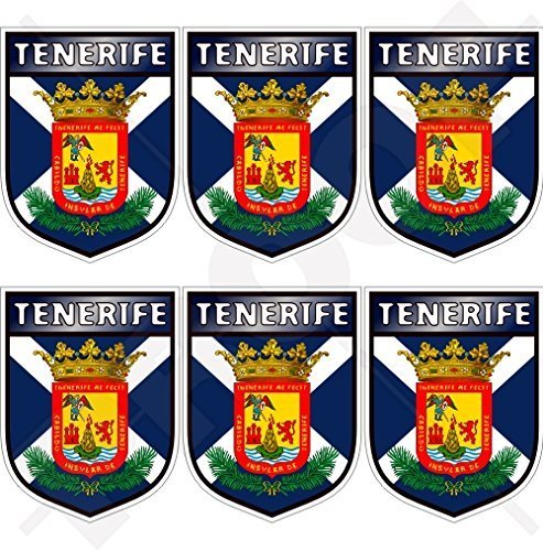 TENERIFFA INSEL Schild KANARISCHE INSELN Spanien, Islas Canarias Spanisch 40mm Mobile, Handy Vinyl Mini Aufkleber, x6 Stickers von StickersWorld