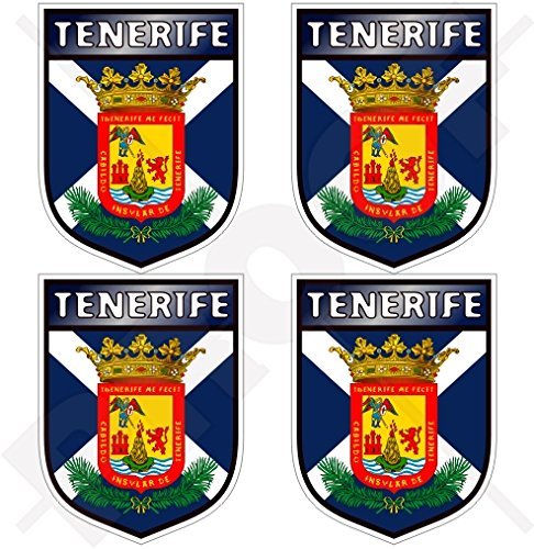 TENERIFFA INSEL Schild KANARISCHE INSELN Spanien, Islas Canarias Spanisch 50mm Auto & Motorrad Aufkleber, x4 Vinyl Stickers von StickersWorld