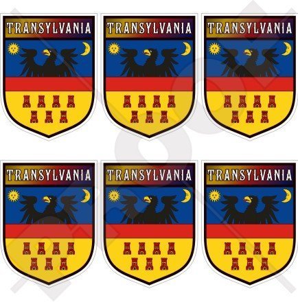 TRANSYLVANIA, SIEBENBÜRGEN Transsilvanisch Schild RUMÄNIEN 40mm Mobile, Handy Vinyl Mini Aufkleber, x6 Stickers von StickersWorld