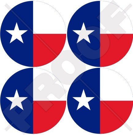 Texas State, texanischem USA, Amerika 50 mm (5,1 cm) Vinyl bumper-helmet Sticker, Aufkleber X4 von StickersWorld