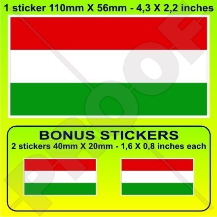 UNGARN Ungarische Flagge MAGYAR 110mm Auto & Motorrad Aufkleber, Vinyl Sticker x1+2 BONUS von StickersWorld