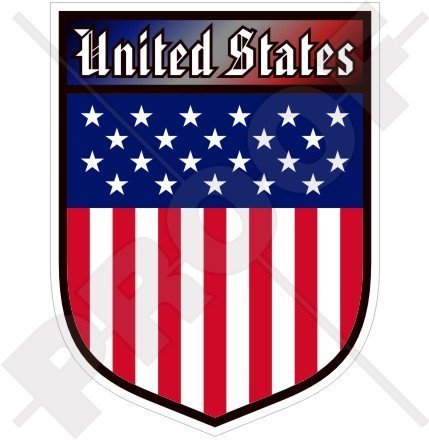 USA Vereinigte Staaten von Amerika Schild, Amerikanisch Amerikaner 100mm Auto & Motorrad Aufkleber, Vinyl Sticker von StickersWorld